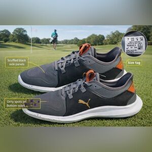 Puma Ignite Gray Black Golf Shoes Men’s US 8 Spikeless Athletic